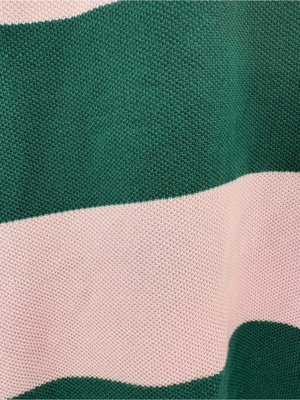 J. Crew Men’s Pink and Dark Green Wide-Stripe Polo